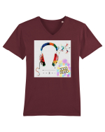Tricou headphones colorful Tricou mânecă scurtă guler V Bărbat Presenter