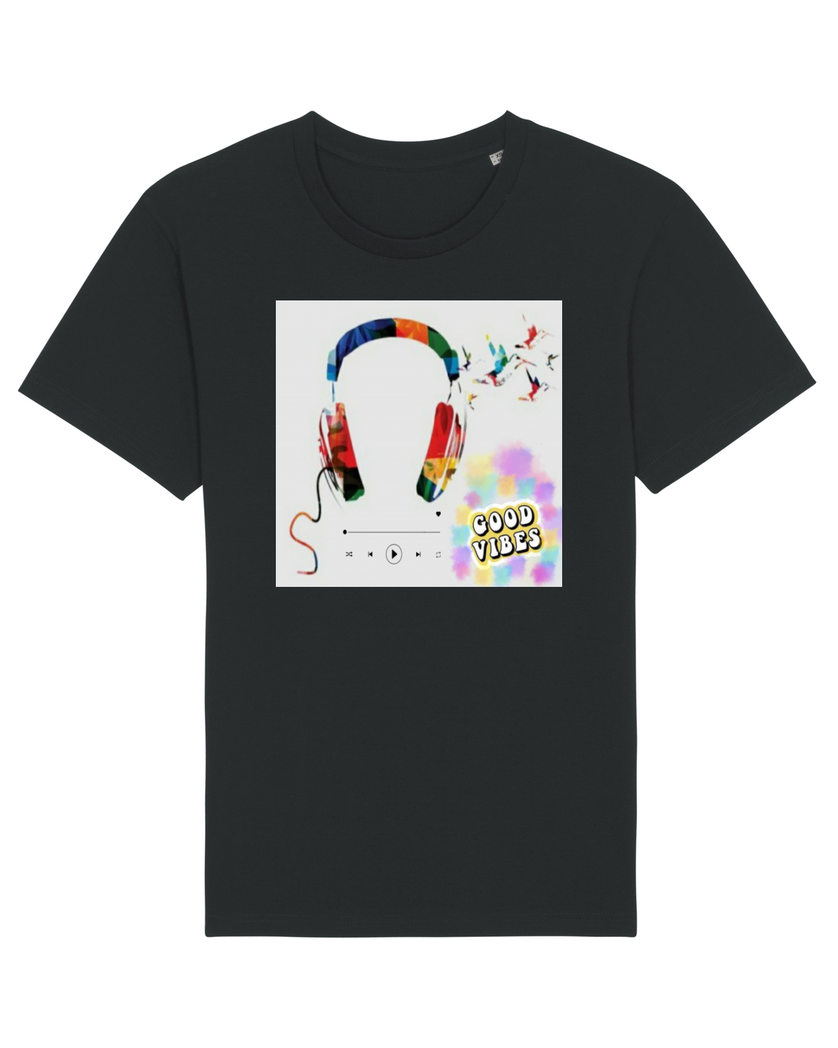 Tricou mânecă scurtă Unisex Rocker Black