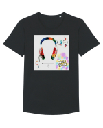 Tricou headphones colorful Tricou mânecă scurtă guler larg Bărbat Skater