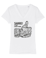 like social media Tricou mânecă scurtă guler V Damă Evoker