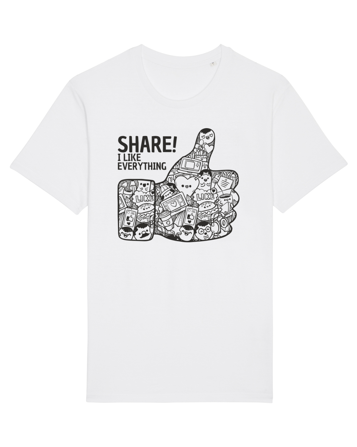 Tricou mânecă scurtă Unisex Rocker White