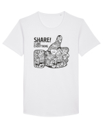 like social media Tricou mânecă scurtă guler larg Bărbat Skater