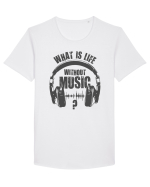 music is life Tricou mânecă scurtă guler larg Bărbat Skater