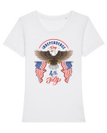 independence day 4 july Tricou mânecă scurtă guler larg fitted Damă Expresser