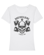 bodybuilding fitness gym workout Tricou mânecă scurtă guler larg fitted Damă Expresser