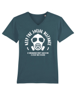 corona quarantine social distance Tricou mânecă scurtă guler V Bărbat Presenter