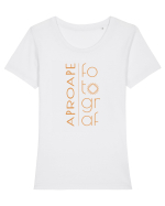 Aproape Fotograf Tricou mânecă scurtă guler larg fitted Damă Expresser