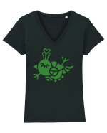 birdy_VI-2 Tricou mânecă scurtă guler V Damă Evoker