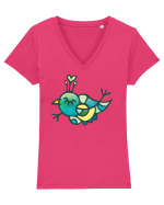 birdy_VI-3 Tricou mânecă scurtă guler V Damă Evoker