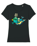 birdy_VI-4 Tricou mânecă scurtă guler larg fitted Damă Expresser