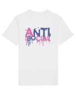 anti social antisocial Tricou mânecă scurtă Unisex Rocker