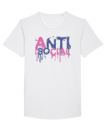 anti social antisocial Tricou mânecă scurtă guler larg Bărbat Skater