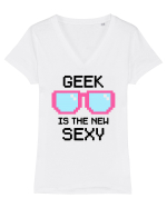 geek school nerd Tricou mânecă scurtă guler V Damă Evoker