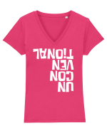 unconventional different Tricou mânecă scurtă guler V Damă Evoker