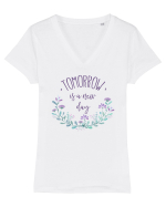 Optimism Tricou mânecă scurtă guler V Damă Evoker