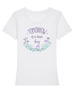 Optimism Tricou mânecă scurtă guler larg fitted Damă Expresser