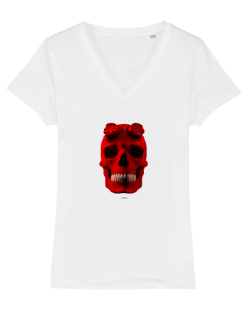Craniu roșu - skull red 04 White