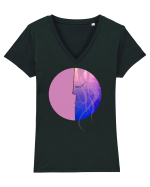 face_I Tricou mânecă scurtă guler V Damă Evoker