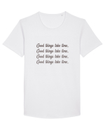 Good Things Take Time Tricou mânecă scurtă guler larg Bărbat Skater