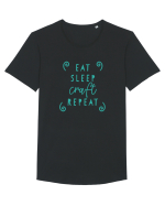 Eat, Sleep, Craft, Repeat ! Tricou mânecă scurtă guler larg Bărbat Skater
