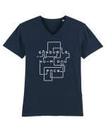 Gândurile nu-mi dau pace Tricou mânecă scurtă guler V Bărbat Presenter