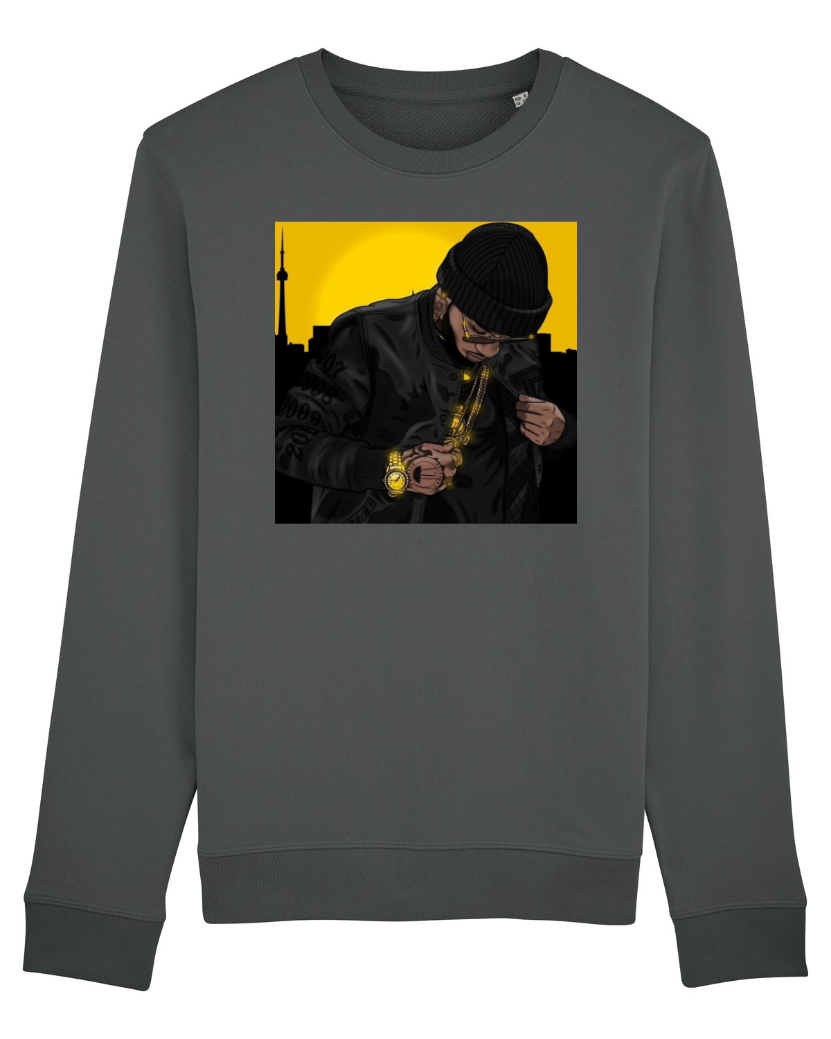 Bluză mânecă lungă Unisex Rise Anthracite
