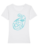 birdyes_I-1 Tricou mânecă scurtă guler larg fitted Damă Expresser