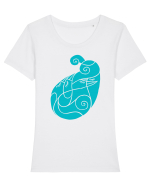 birdyes_I-2 Tricou mânecă scurtă guler larg fitted Damă Expresser