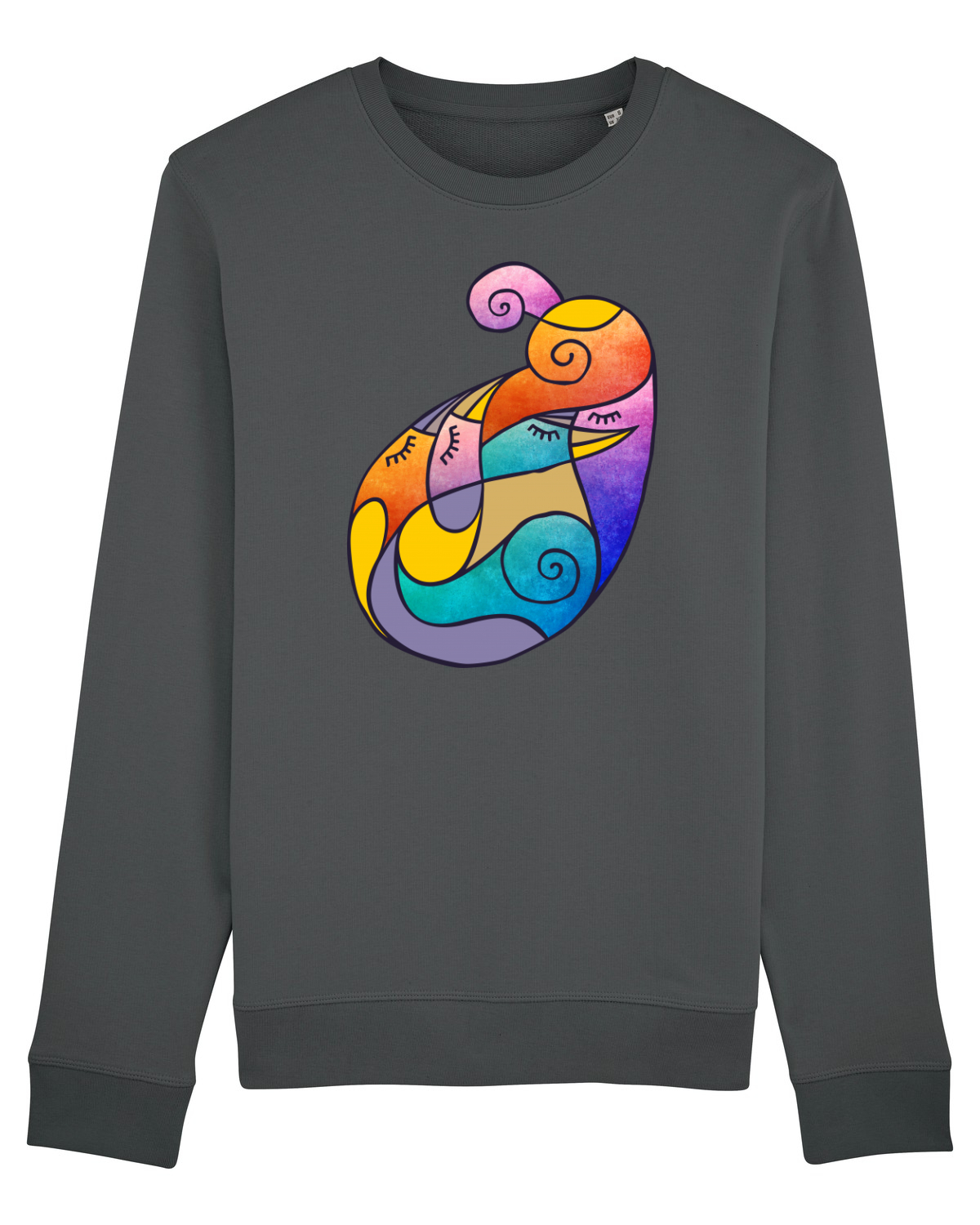 Bluză mânecă lungă Unisex Rise Anthracite