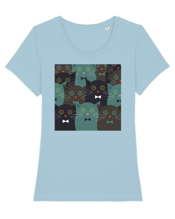 Funny Cats Cartoons Sky Blue