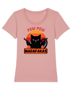 Pew Pew Madafakas Cat Tricou mânecă scurtă guler larg fitted Damă Expresser