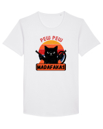 Pew Pew Madafakas Cat Tricou mânecă scurtă guler larg Bărbat Skater