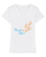 birdyes_II-1 Tricou mânecă scurtă guler V Damă Evoker
