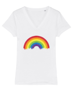 Rainbow Tricou mânecă scurtă guler V Damă Evoker