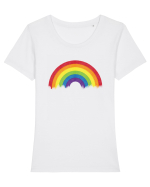 Rainbow Tricou mânecă scurtă guler larg fitted Damă Expresser
