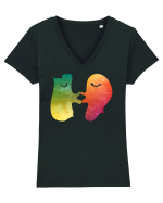 kiss_II-3 Tricou mânecă scurtă guler V Damă Evoker