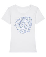 faces_I-1 Tricou mânecă scurtă guler larg fitted Damă Expresser