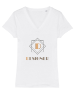 Designer ! Tricou mânecă scurtă guler V Damă Evoker