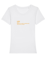 CUTE - definition Tricou mânecă scurtă guler larg fitted Damă Expresser