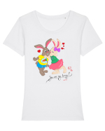 You are my bunny Tricou mânecă scurtă guler larg fitted Damă Expresser