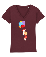 Sweet little fox :) Tricou mânecă scurtă guler V Damă Evoker
