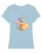 Șoricel cu biscuiți :) Tricou mânecă scurtă guler larg fitted Damă Expresser