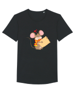 Șoricel cu biscuiți :) Tricou mânecă scurtă guler larg Bărbat Skater