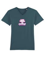carei treaba cu cititu? Tricou mânecă scurtă guler V Bărbat Presenter
