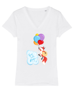 Sweet little fox  :) Tricou mânecă scurtă guler V Damă Evoker