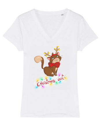 Christmas cat White