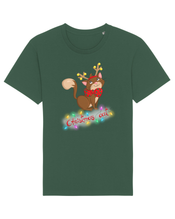 Christmas cat Bottle Green
