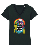 Straight Outta Fornite  Tricou mânecă scurtă guler V Damă Evoker