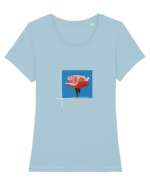 Pure Rose  Tricou mânecă scurtă guler larg fitted Damă Expresser