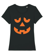 Pumpkin Face Tricou mânecă scurtă guler larg fitted Damă Expresser